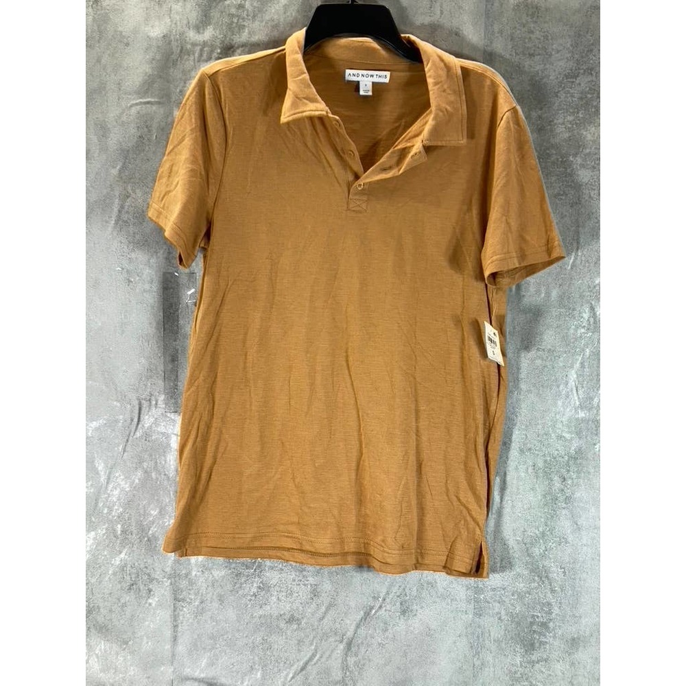 And Now This Men's Biscuit Spread Collar Regular-Fit Short-Sleeve Polo Shirt SZS